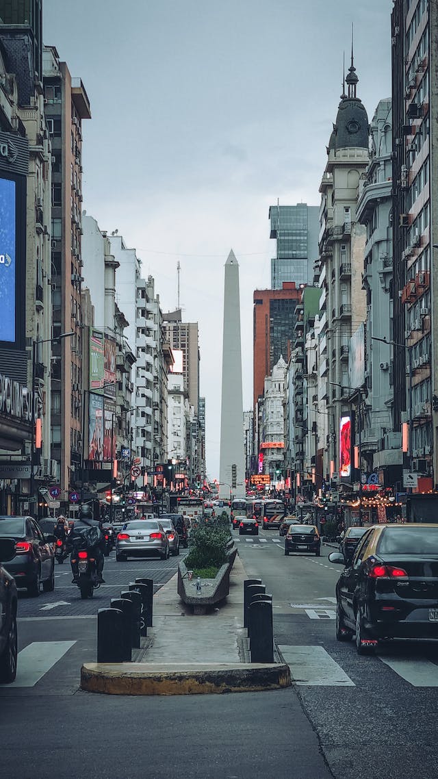 A busy zebra crossing in Argentina